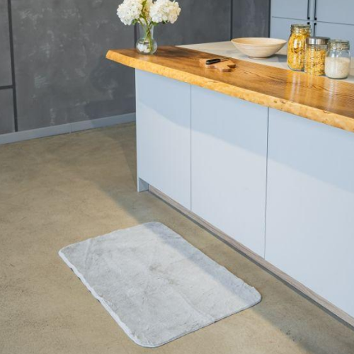 Килимок для підлоги з еко-хутра ТМ Dariana Moonbeam 60*90 см світло-сірий Житомир