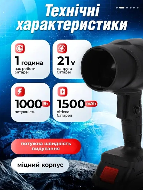 Потужний турбофен з акумулятором 48V (реально 21V) та Блоком живлення у валізі Одеса - фото 1