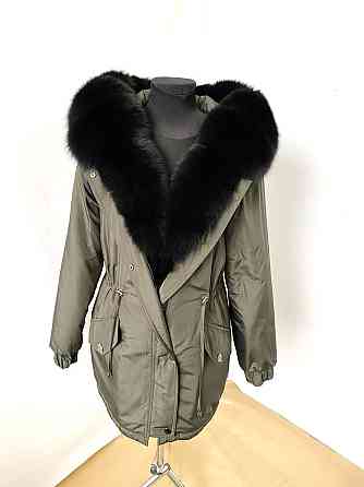 Парка женская мех песца Хаки р54 75см Харьков