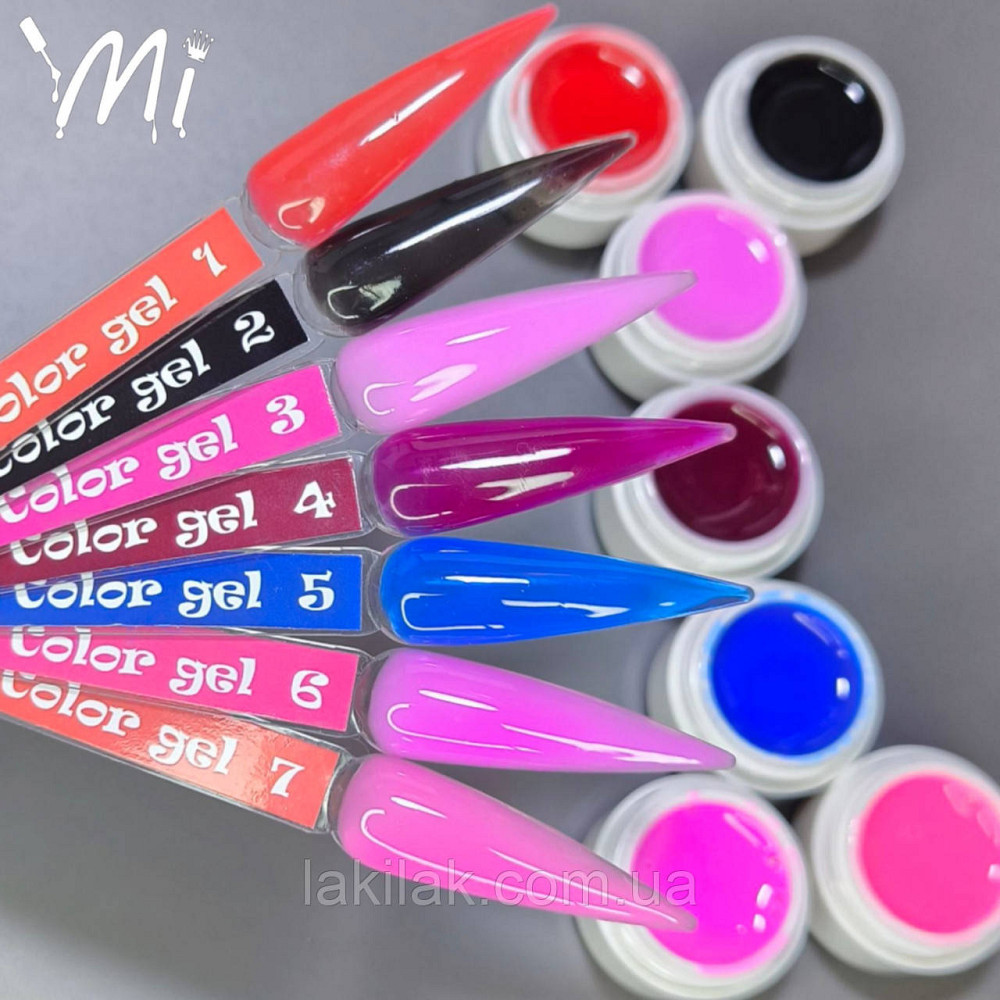 Набір гелів для нарощення нігтів Mi Color №2 по 5мл (7шт) Херсон - фото 1