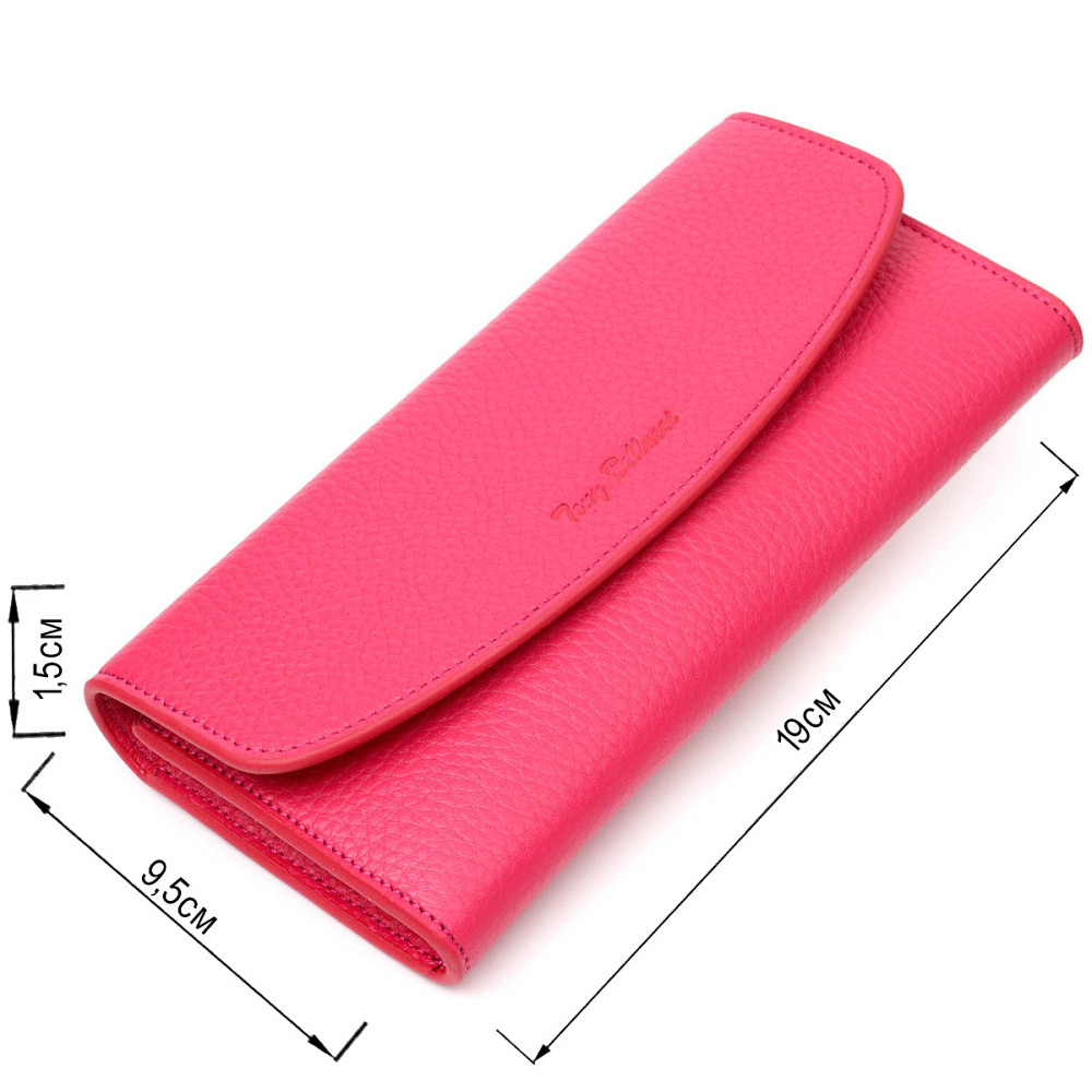 Красочный женский кошелек с монетницей на молнии из натуральной кожи Фуксия (Tony Bellucci) Киев - изображение 7