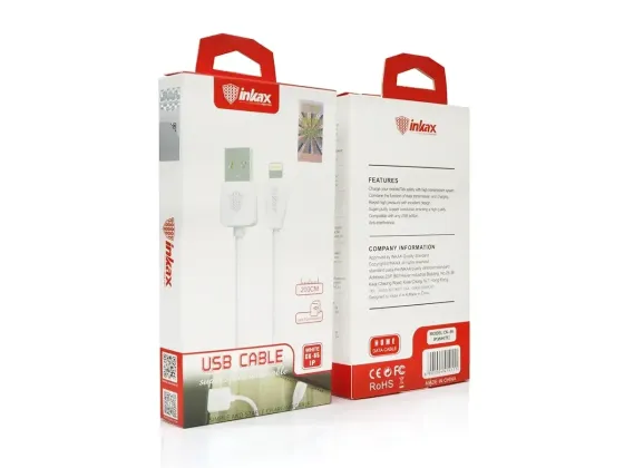 Кабель USB - Lightning Inkax CK-6 2м 1A швидка зарядка для iPhone iPad шнур із захисним чіпом білий Одеса