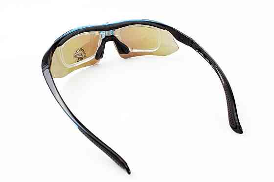 Окуляри з набором для догляду, змінні лінзи 5шт, у твердому чохлі, синьо-чорні НЕ оригінал Київ