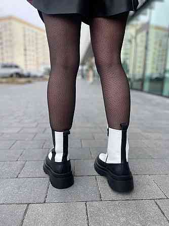 Broxci Черевики жіночі BROXCI чорний/білий натуральна шкіра зима висота 18 см (5208) 37р. Коломия