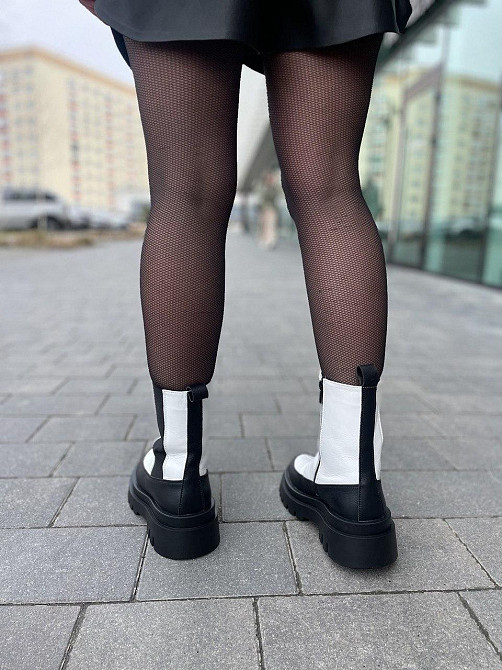 Broxci Черевики жіночі BROXCI чорний/білий натуральна шкіра зима висота 18 см (5208) 37р. Коломия - фото 4