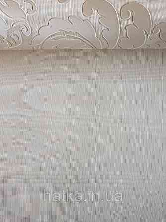 Шпалери вінілові на паперовій основі Sirpi Italian Silk 7 хвилясті смуги під зріз дерева світло бежеві Київ