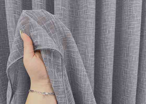 Тюль VR-Textil 1979т Лен однотонный Серый 400х270 см 42-1038) Киев