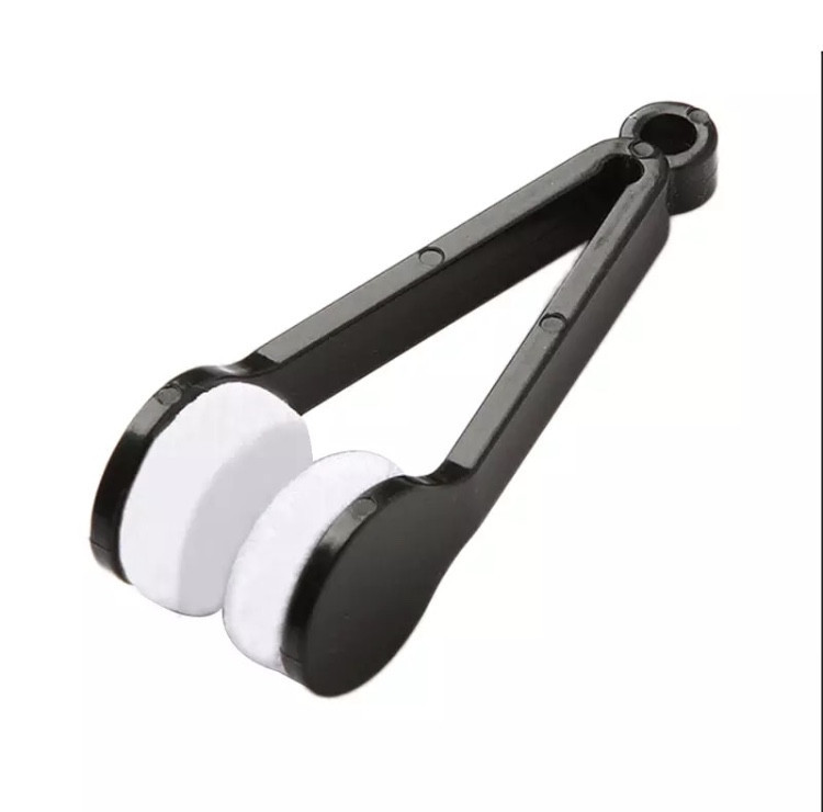 Губка салфетка для чистки очков, пинцет для чистки очков, черный цвет, размер 7*2 см Киев - изображение 1