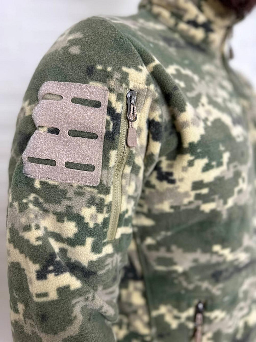 Мужская флисовая кофта Flas Polar с велкро под шевроны и патчи Пиксель, 2XL Винница - изображение 7
