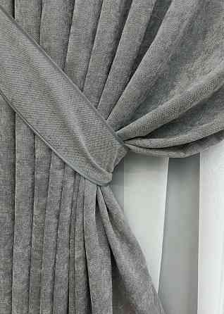 Комплект готових штор VR-Textil Шеніл преміум VELMIRA Rich № 1923ш Сірий 200х290 см 2 шт (32-345) Київ