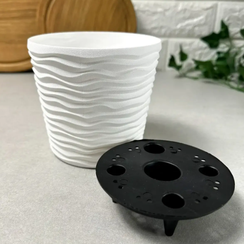 Вазон Ф'южн зі вставкою 30*28,5см низький білий Алеана Житомир