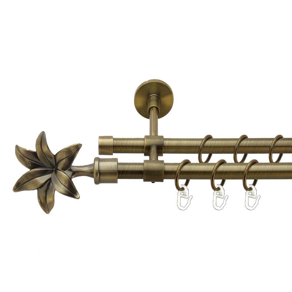 Карниз Orvit Флоріта металевий дворядний закритий гладка труба кільце металеве Антик 16\16 мм 160 см (7329499) Львів - фото 1