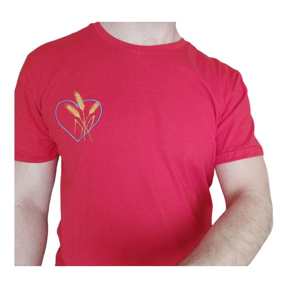 Футболка мужская с вышивкой колоски р. 44-60 красная Киев - изображение 3