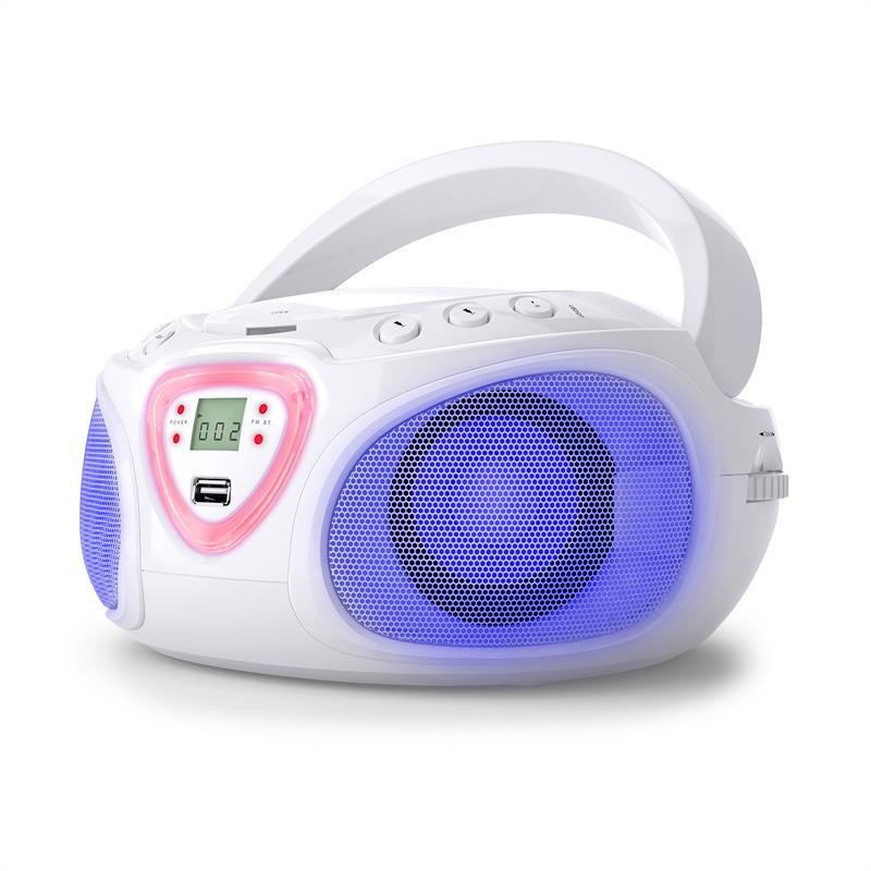 Roadie CD Boombox FM Radio Light Show CD Player Bluetooth 5.0 White (Германия, читать описание) Рівне - фото 3