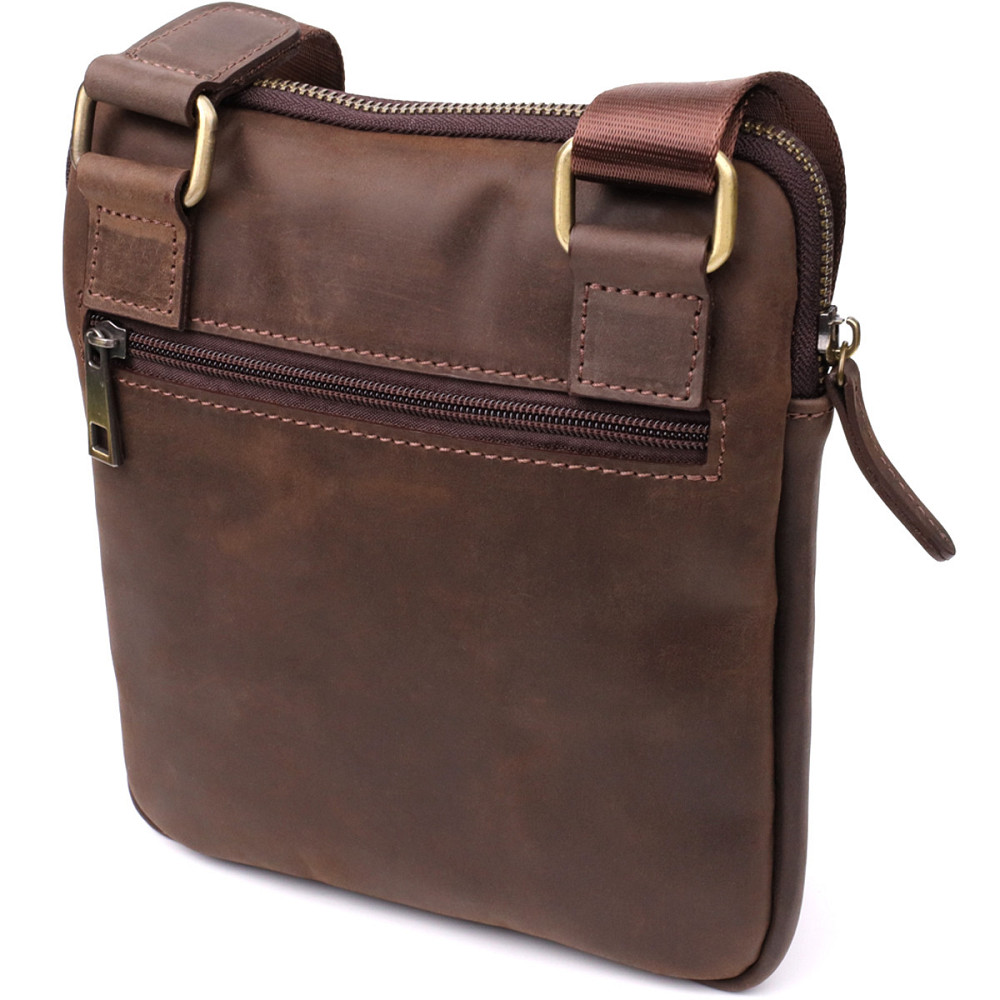 Практичная сумка для мужчин на плечо из натуральной винтажной кожи Shvigel 23149 Коричневый Киев - изображение 2