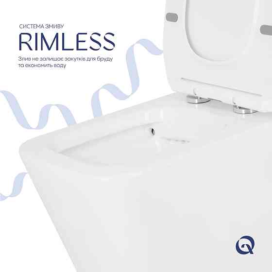 Унитаз напольный Qtap Crow Eco безободковый с сиденьем Soft-close QTCRO27W48750 Киев