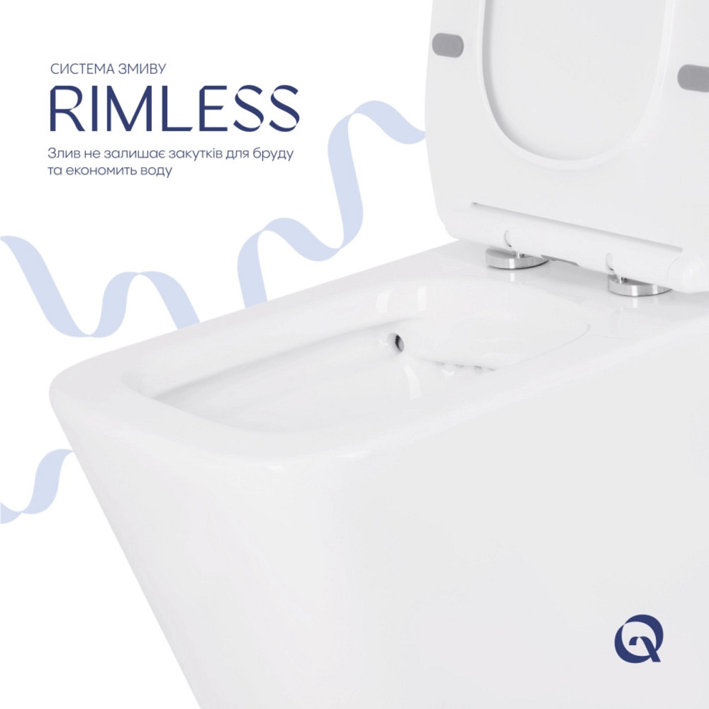 Унитаз напольный Qtap Crow Eco безободковый с сиденьем Soft-close QTCRO27W48750 Киев - изображение 6