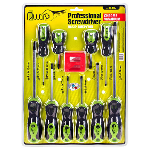 Набір викруток хрест та шліц, 10 предм Alloid Одеса - фото 1