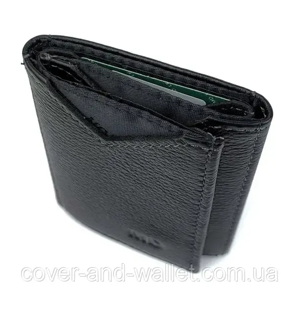 Черный мужской маленький бумажник из натуральной кожи MD 610 Киев - изображение 6