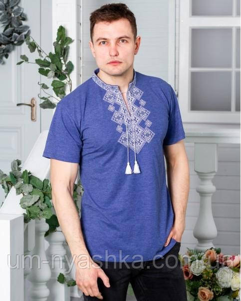 Мужская вышиванка с коротким рукавом Бажан джинс Кривой Рог - изображение 3