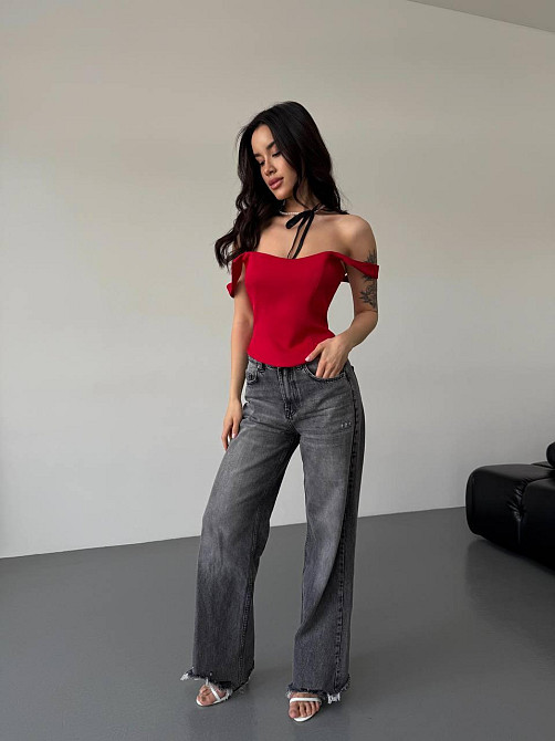 Жіночий стильний романтичний корсет із подвійним матеріалом костюмка Lux Червоний, 42 Одеса - фото 9