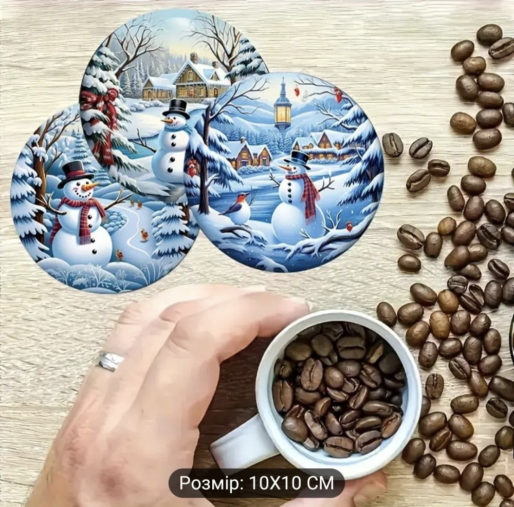 Різдвяна підставка для чашки 1 шт Сніговик 2 Смела - изображение 3