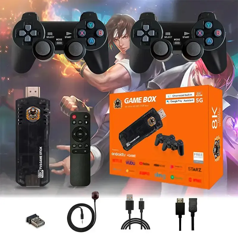 Игровая ТВ приставка Game Box 8K 8X M98 Smart TV Stick 64GB геймстик с геймпадами + 10000 встроенных игр Коломия - фото 2