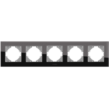 BINERA чорне скло Рамка горизонтальна 5-а Videx Житомир