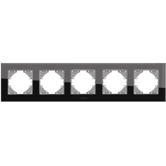 BINERA чорне скло Рамка горизонтальна 5-а Videx Житомир - фото 2