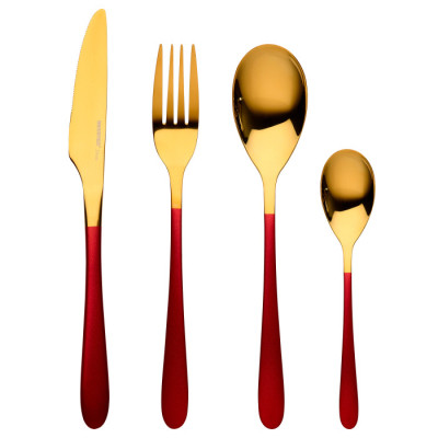 Набор столовых приборов Bergner Lisboa red 16 предметів (BG-45148-RD) Винница - изображение 1