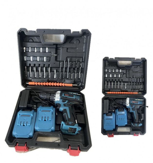 Аккумуляторный шуруповерт BX-3311 24V 2 аккумулятора 5Ah, набор инструментов, кейс, 2 скорости, LED Одесса - изображение 3