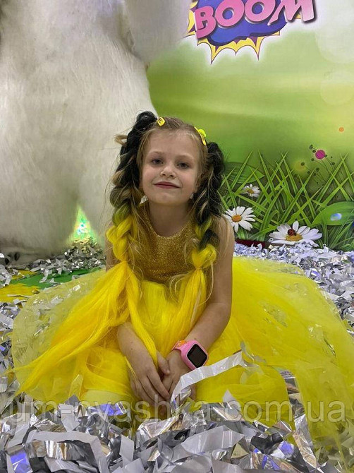 Желтое нарядное платье на девочку Солнышко Детские нарядные платья с блестками Кривой Рог - изображение 8