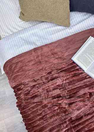 Плед-покривало смужка Шарпей 200х225 см (+-10см) Кораловий (87-153) Київ