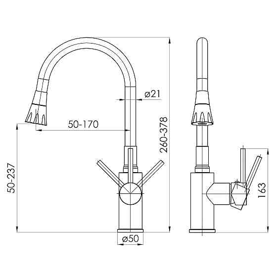 Смеситель для кухни IMPRESE ARGO-S хром f03409001EC Киев