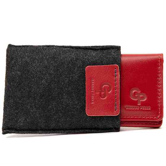 Кожаная обложка для автодокументов Красный (GRANDE PELLE) Киев