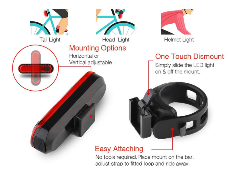 Задний стоп USB 50 Lumens для велосипеда + usb-шнур Feel Fit Бровары - изображение 6