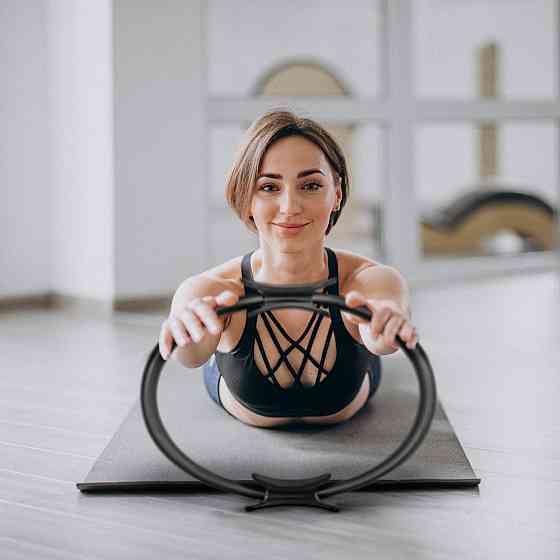 Кольцо для пилатеса Gymtek армированное стекловолокно 38см черный Киев