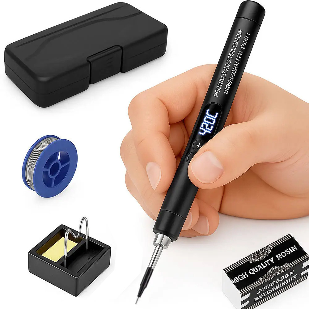 Паяльник с регулировкой температуры 8Вт, USB, 260-420°C, C200S G SET / Портативный паяльник / USB паяльник Киев - изображение 1