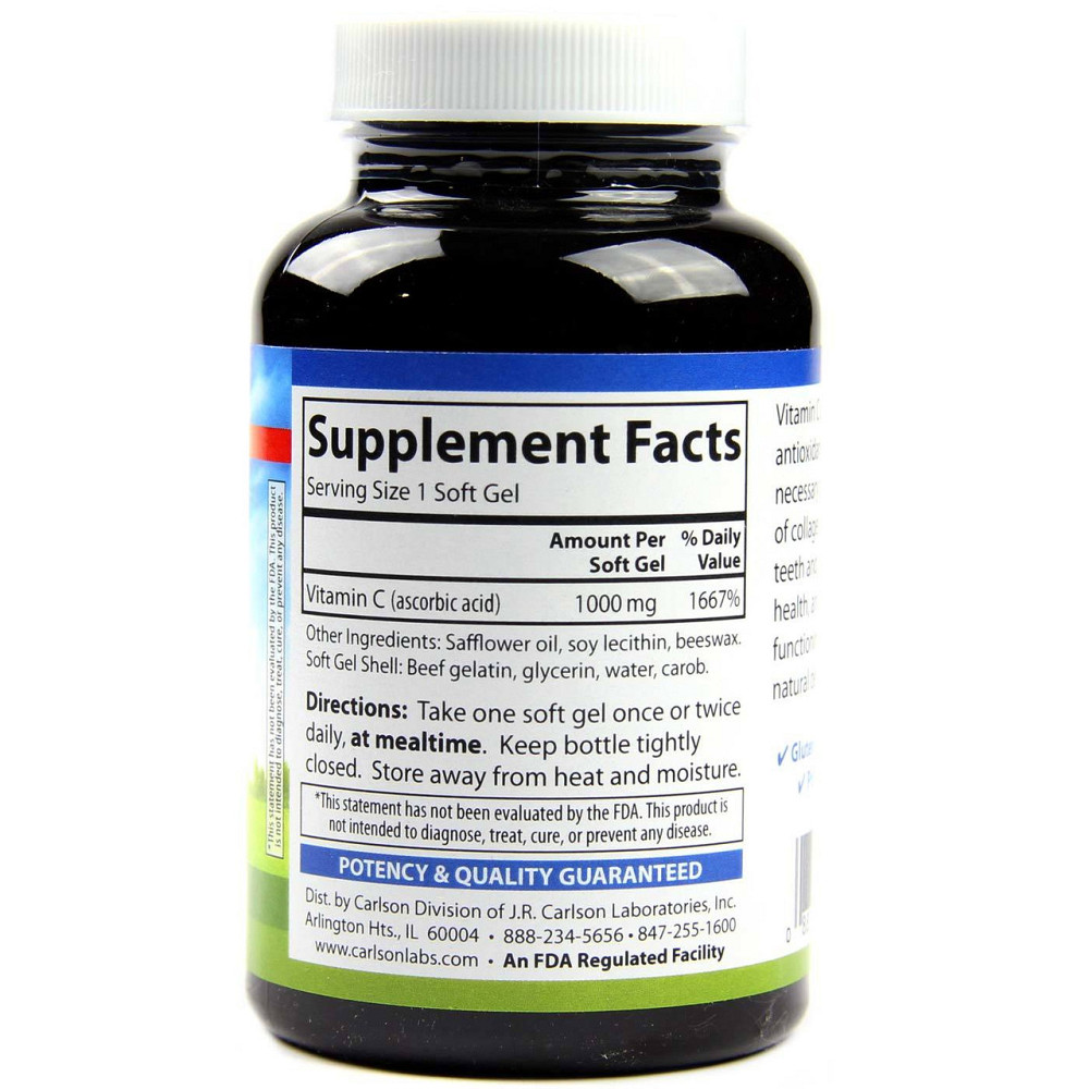 Вітамін C Carlson C-Gel 1000 мг 100 капс Київ - фото 2