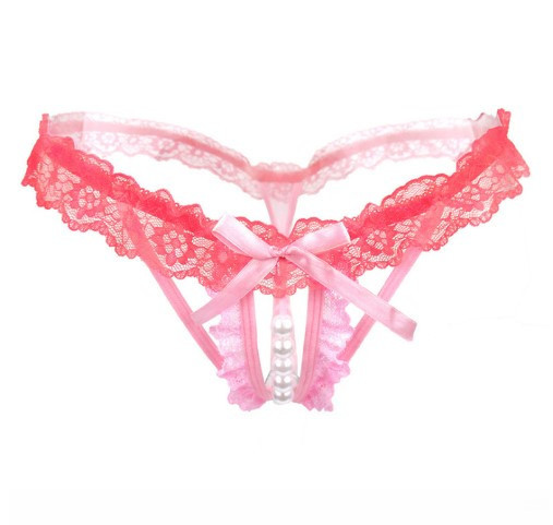 Трусики з бусинками та розрізом універсальний рожевий Київ - фото 1