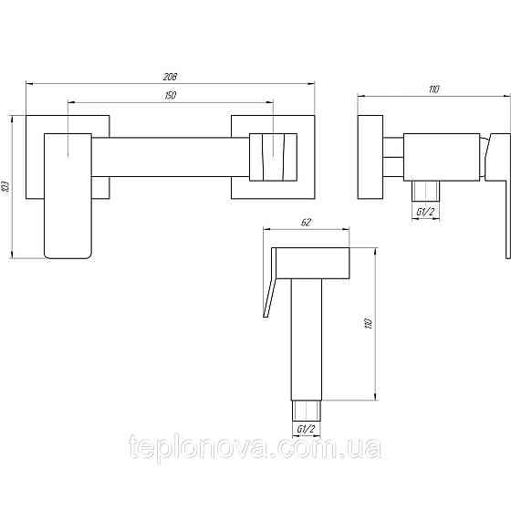 Змішувач гігієнічний Globus Lux Niagara GLN-5-106MIX-Graphite Чернівці