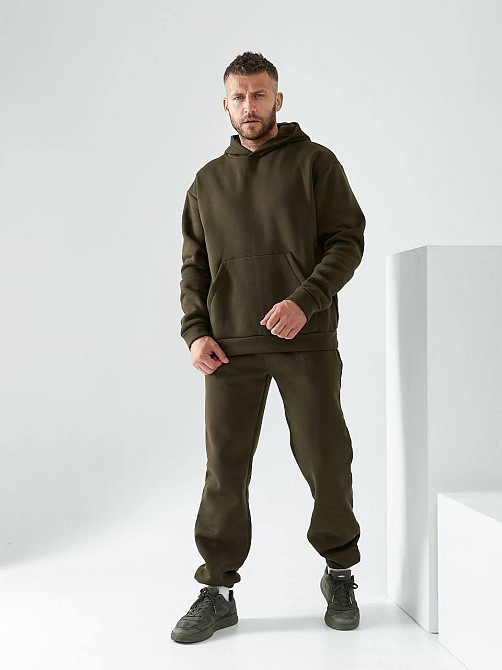 Чоловічий спортивний теплий костюм на флісі Хакі 46/48 Харків - фото 1