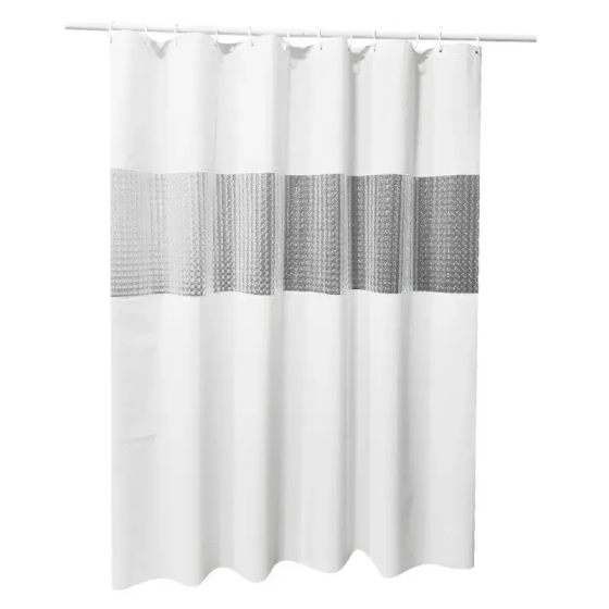 Шторка для душа и ванной с кольцами 180x180 см Bathlux водоотталкивающая,Белая Каменец-Подольский