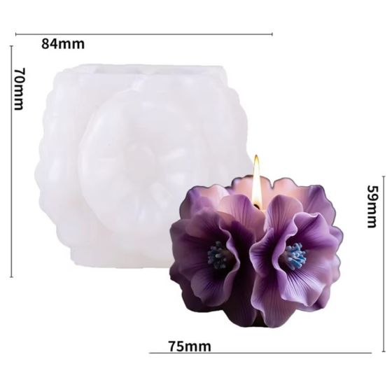 Силіконова форма для виготовлення свічки, молд для свічок з соєвого, бджолиного воску і парафіну 84 х 70 мм Кам'янець-Подільський