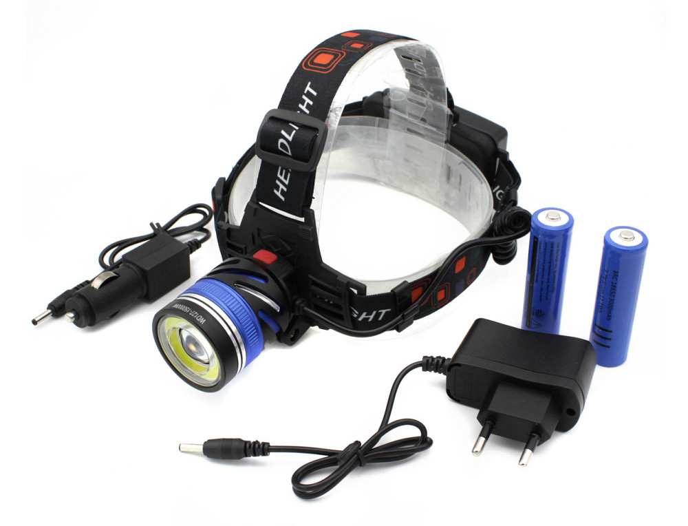 Налобний фонар PL127, Акк., T6 LED, Zoom, автомобільна зарядка Дніпро - фото 2