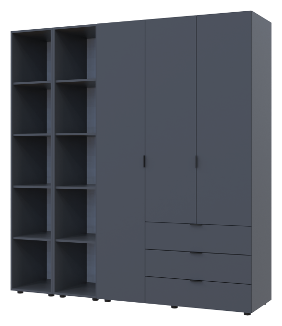 Комплект шкафов для одежды Doros Гелар (3 шт.) 192,6х49,5х203,4 см Графит (DRS-011149) Львов - изображение 1