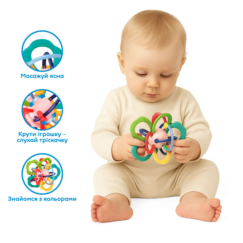 Розвивальна іграшка-прорізувач Kiddi Smart - Барвиста квітка Дніпро - фото 3