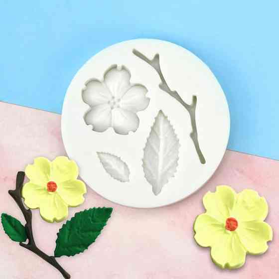 Молд силіконовий Квітка персика 59 мм сірий Київ