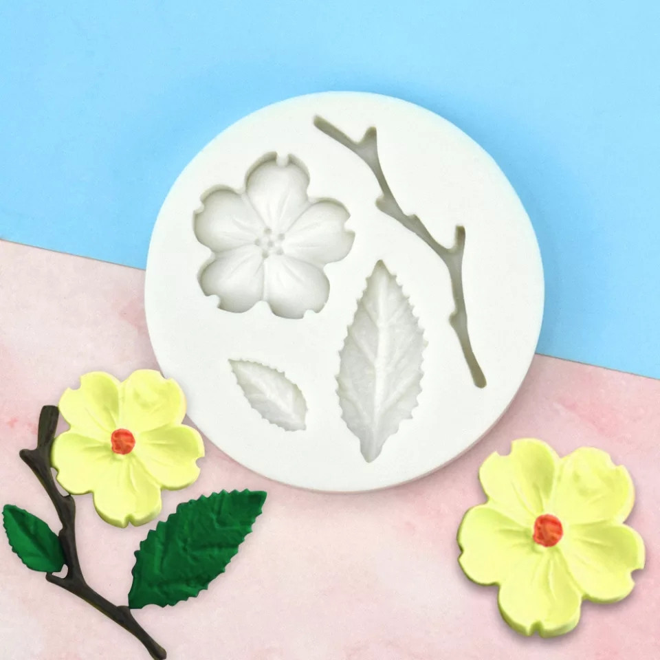 Молд силиконовый Цветок персика 59 мм серый Киев - изображение 4