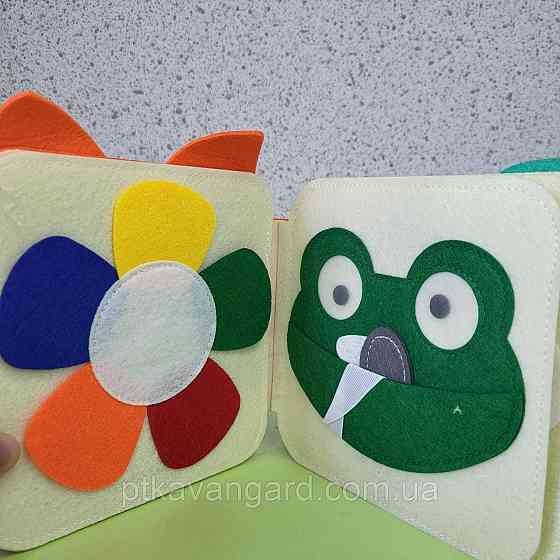 Книга бізіборд фетрова розвиваюча "Лисичка" м'який сортер на липучках 25002 Хмельницький